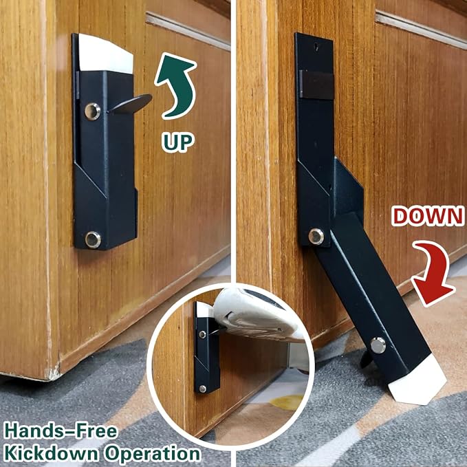 Door Stoppers for Bottom of Door, No Drilling Door Stopper, Door Holder to Keep - Image 2