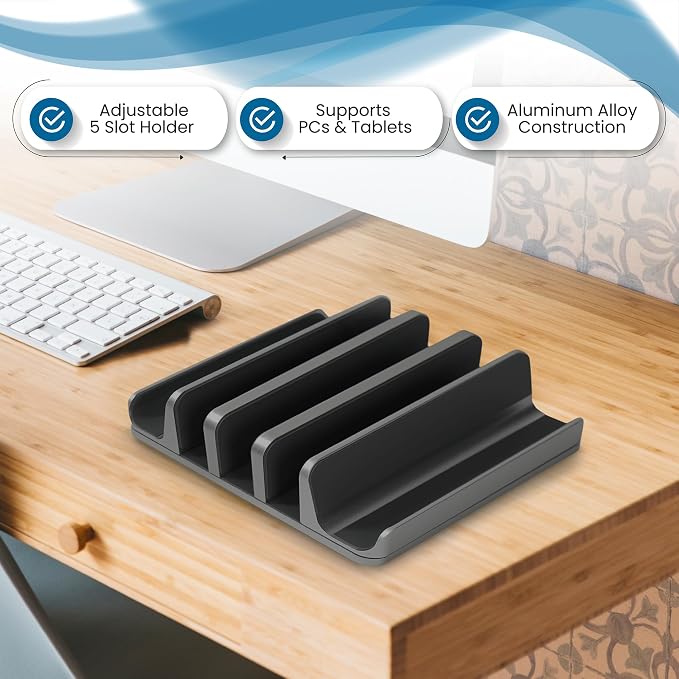 Multiple Laptop Holder Vertical – Adjustable Laptop Vertical Stand Holds 5 - Image 4