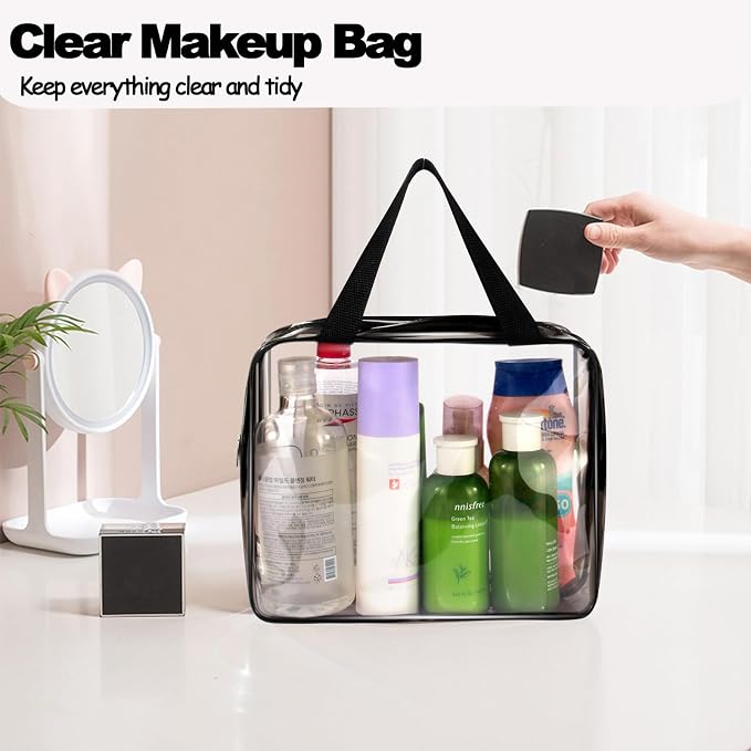 2Pcs Crystal Clear PVC Travel Toiletry Bag Kit - Image 7