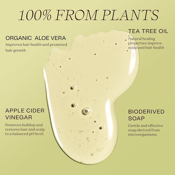 Non Toxic Vegan Shampoo with Organic Ingredients, Apple Cider Vinegar & Tea - Image 2