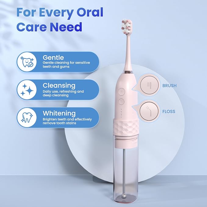 Portable Water flosser with Electric Toothbrush, 2 in 1 Teeth Cleaning Kit - Image 3