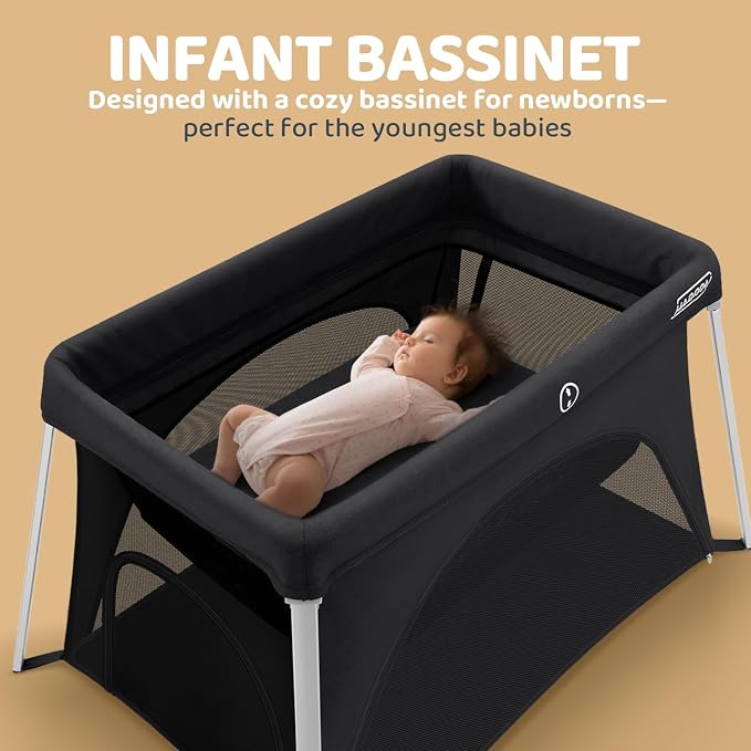 HARPPA Travel Crib with Comfy Mattress, Lightweight Portable Crib Requires No - Image 5
