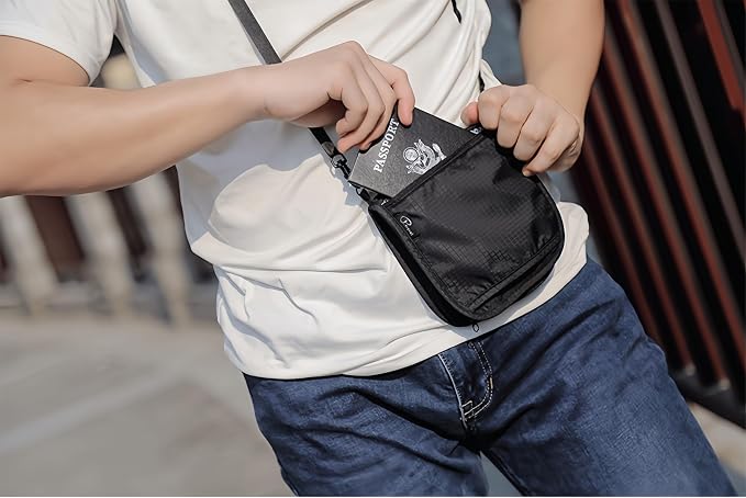 Travel Passport Holder 【1 PACK】2 in 1 Slim RFID Blocking Travel Money Belt - Image 8