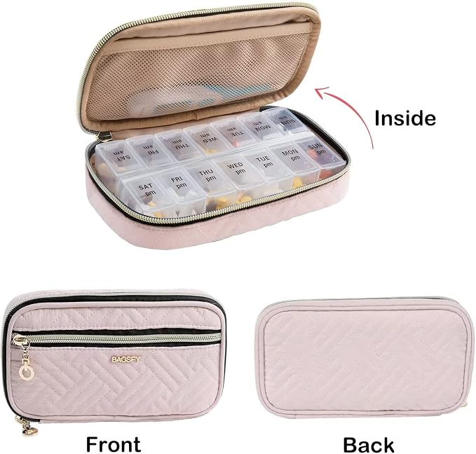 BAGSFY Pill Organizer Case 2 Times a Day- Weekly Medicine Organizer Travel Pill - Image 3