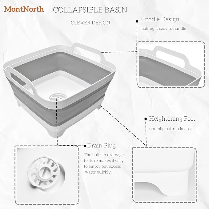 Collapsible Wash Basin 9L, Foldable Dish Tub - Image 4