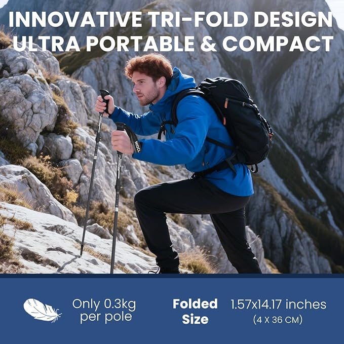 Collapsible Hiking Poles, 7075 Aluminum Trekking Poles, Walking Sticks - Image 3