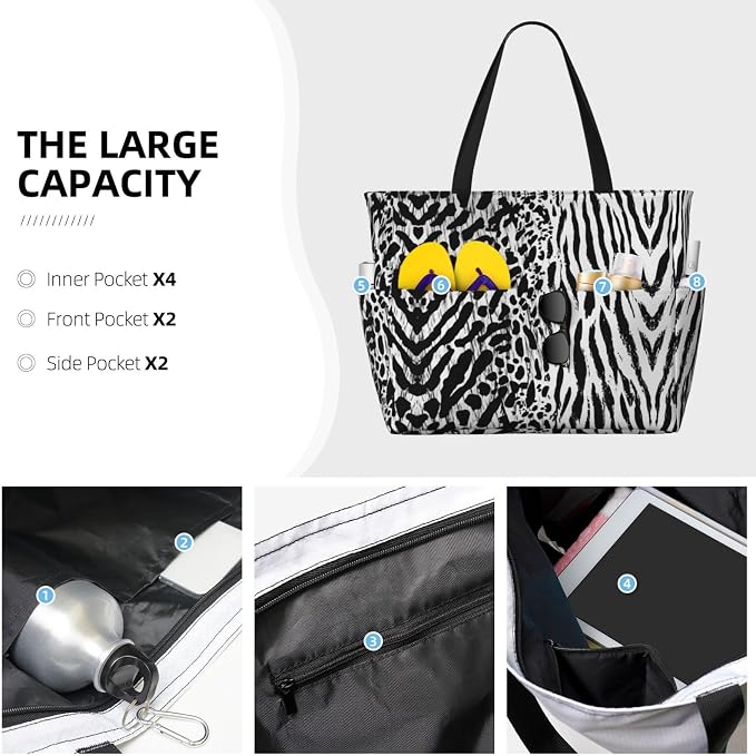 Beach Bag for Women Beach Tote Bag Waterproof Sandproof Large Bags - Image 3