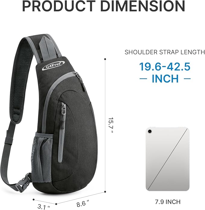 G4Free Sling Bag for Men Women, Small Crossbody Backpack Lightweight Chest - Image 4