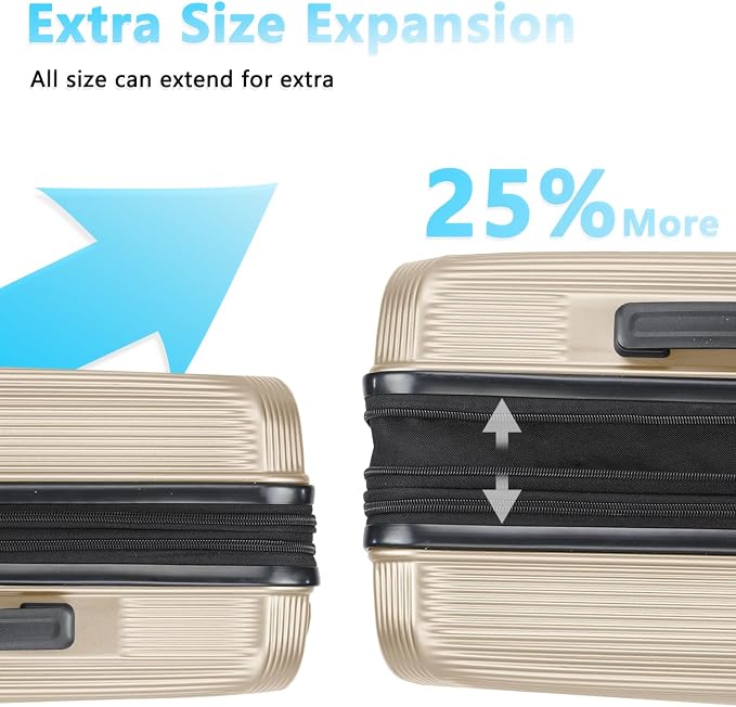Luggage Sets 2 Piece, 20/28 Inch Lightweight Expandable PC Hardside Durable - Image 3