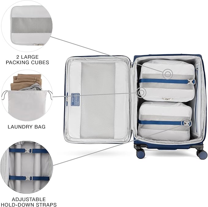 Travelpro VersaPack+ Lightweight Softside Expandable Checked Luggage, 8 Spinner - Image 5