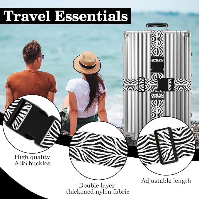 Zebra Luggage Straps for Suitcases TSA Approved, Luggage Identifiers for - Image 3