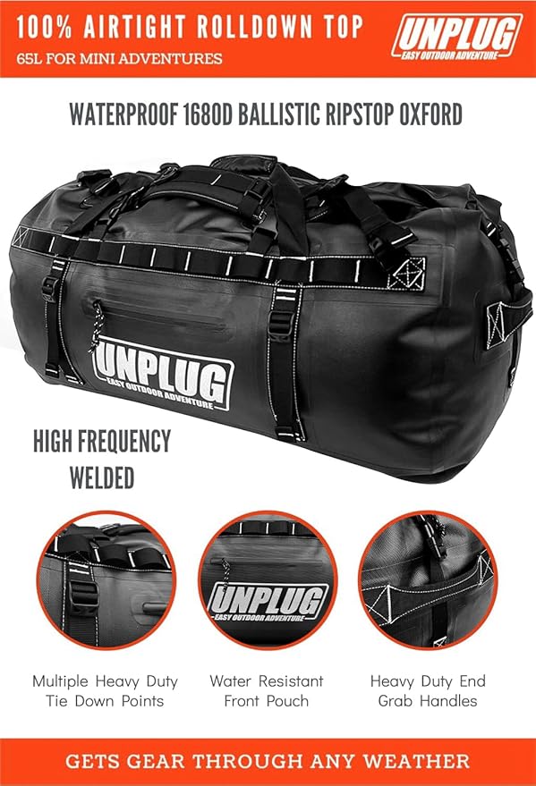 UNPLUG Ultimate Adventure Bag -1680D Heavy Duty Waterproof Travel Duffel Bags - Image 2