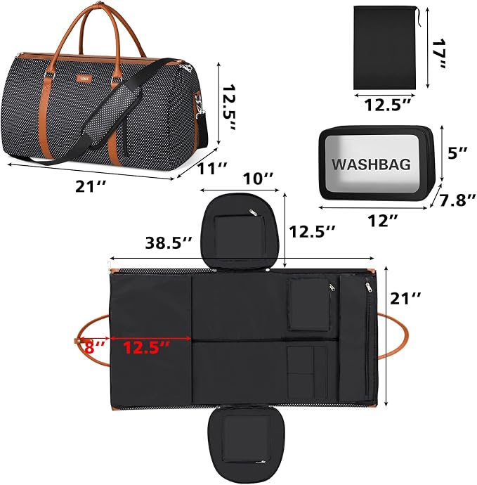 Garment Bag for Travel Convertible Carry On Garment Bag Large Travel Duffel - Image 5