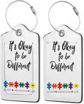 2Pcs Luggage Tag for Suitcase Autism Awareness Cute Suitcase Tag by Gearsly