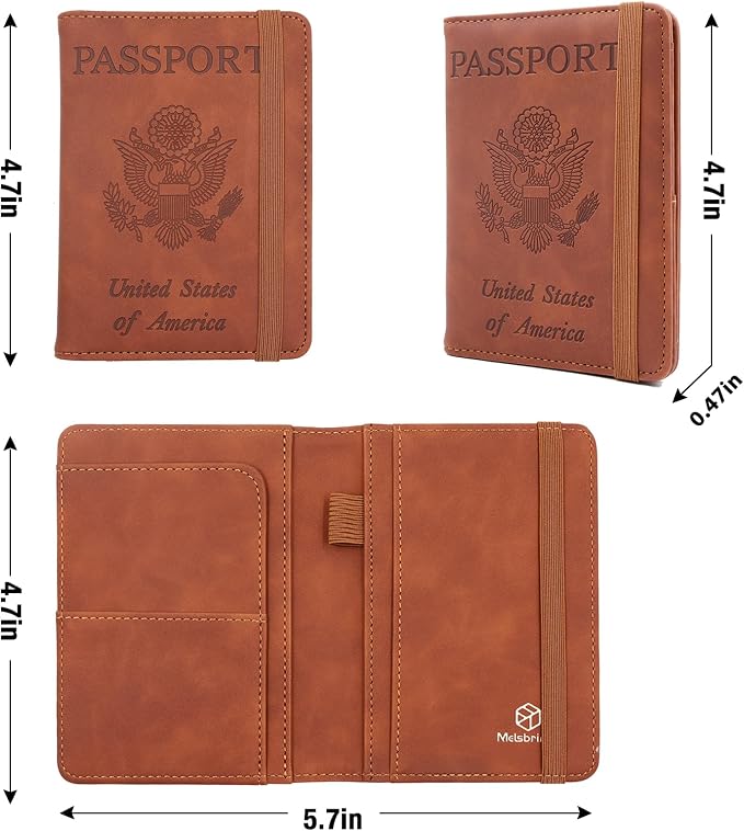 Melsbrinna Premium Leather Passport Holder Covers Case, Waterproof Rfid - Image 4