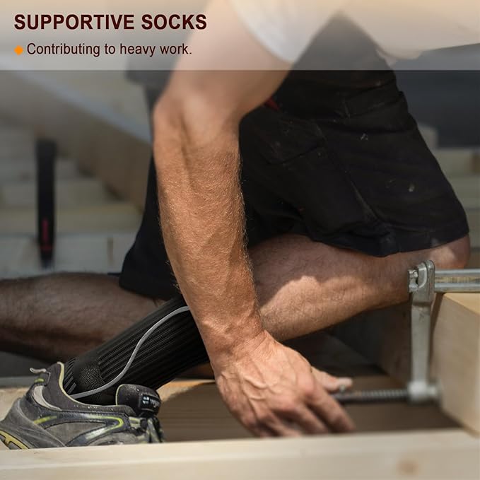 BULLIANT Compression Socks for Men 6Pairs, Athletic Crew Socks Cushioned For - Image 8