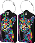 2-Pack Artistic Cat Luggage Tags by OUZPGAQ