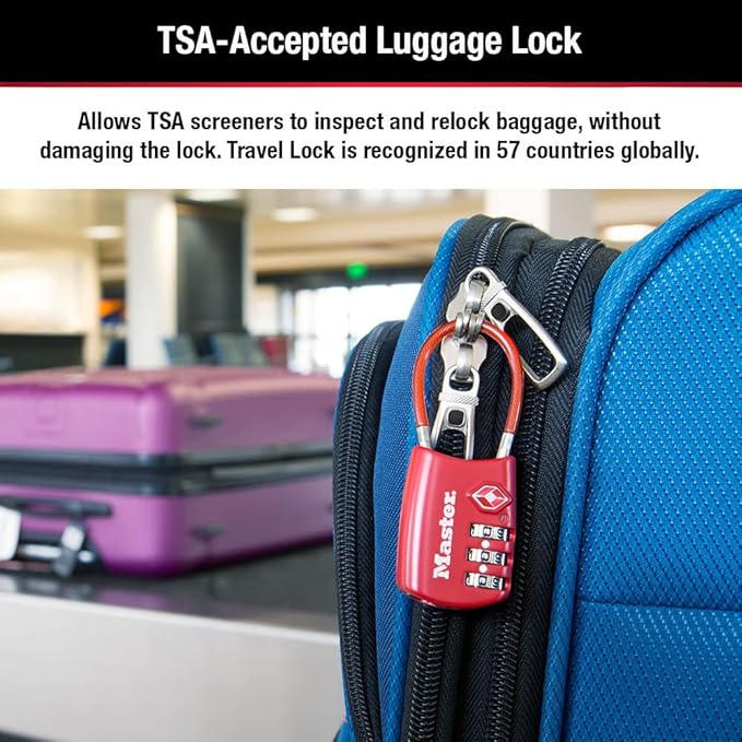 Master Lock Set Your Own Combination TSA Approved Luggage Lock, Travel Zipper - Image 4