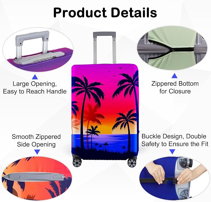Pink Dino Suitcase Luggage Cover, Thick Suitcase Cover - Image 4