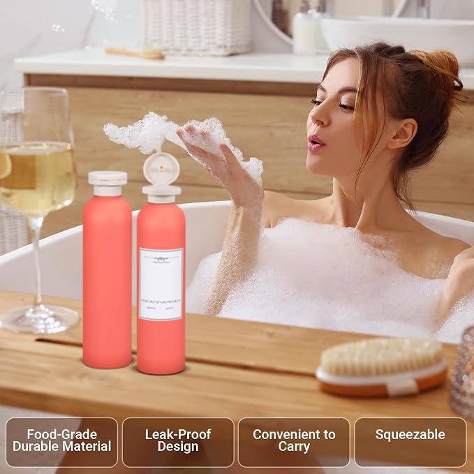 Travel Shampoo Bottle, Empty Plastic Squeeze Bottles 8.8oz - Image 5