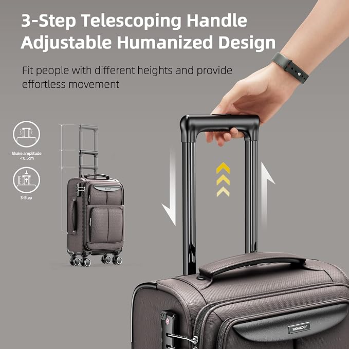 SHOWKOO Luggage Sets 3 Piece Softside Expandable Lightweight Durable Suitcase - Image 5