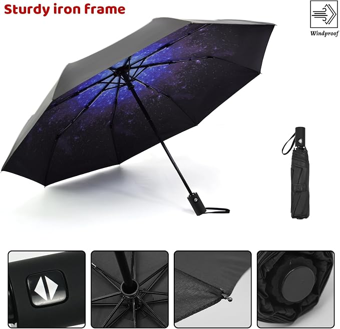 SY COMPACT Umbrella Automatic Travel Waterproof Light Folding Umbrellas Easy - Image 5