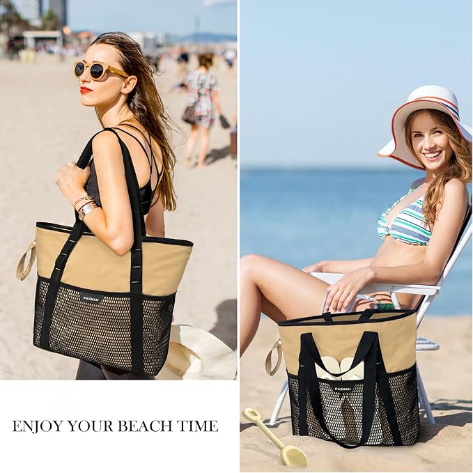 Beach Bag with Zipper - Image 7