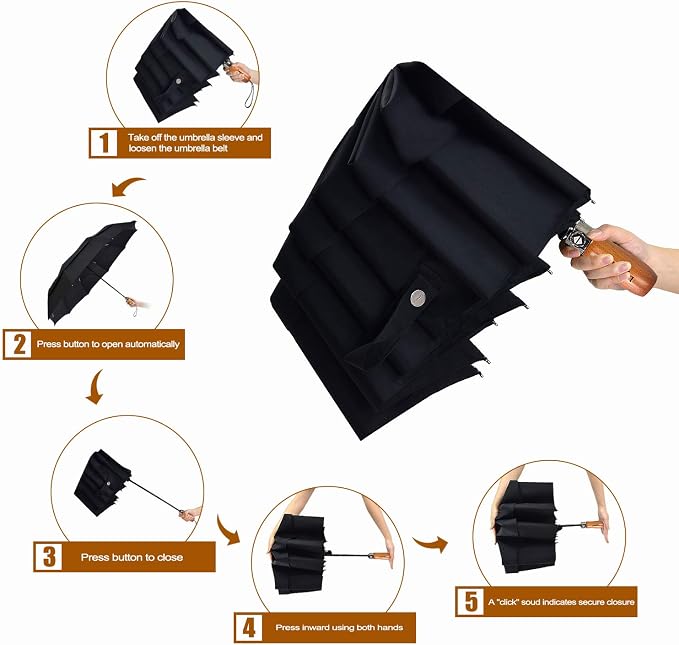 Lejorain Large Folding Golf Umbrella - Image 3
