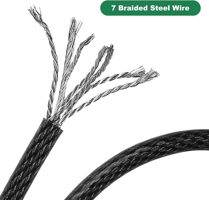 15 ft x 1/2" Heavy Duty Cut-Proof Security Cable | Flexible Vinyl-Coated - Image 3