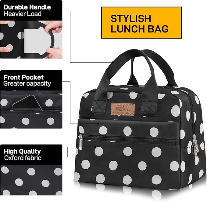 HOMESPON Insulated Lunch Bag for Women Men Lunch Box Cooler Lunch Tote for Work - Image 2