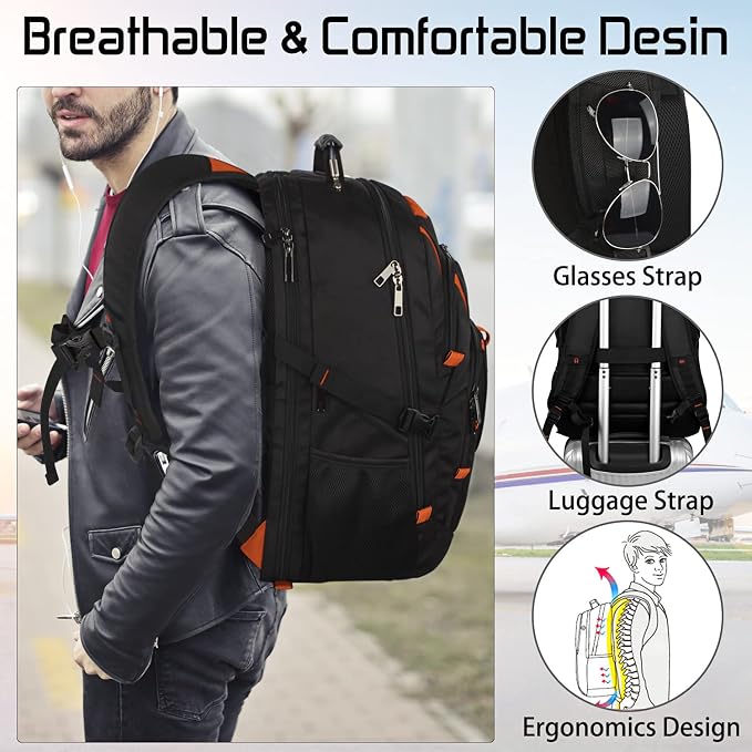 18.4 Laptop Backpack Women Men, 55L-60L Flight Approved Extra Large Travel - Image 5
