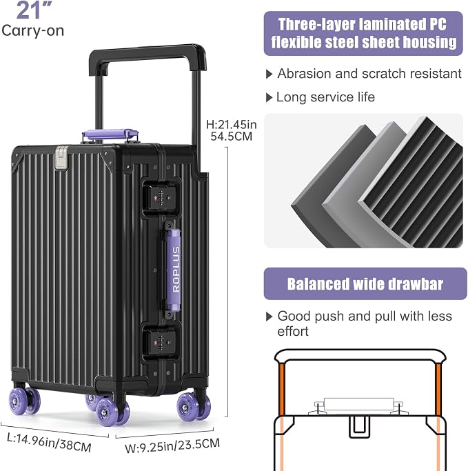 Aluminium Frame Checked-Luggage - Image 6