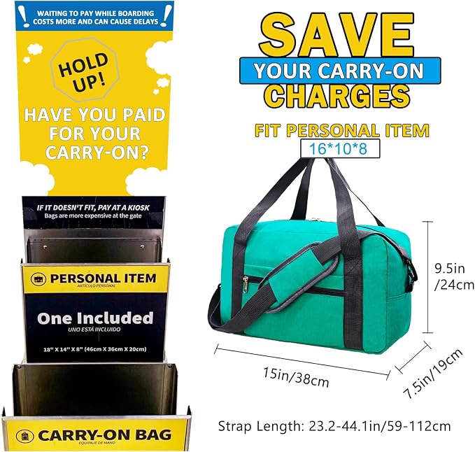 15 Inch Small Carry On Bags for Airplanes Spirit Airlines Personal Item Bag - Image 3