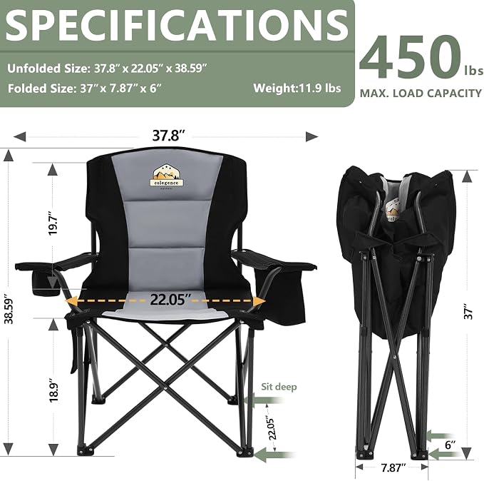 Oversized Camping Chairs 2 Pack - Image 3