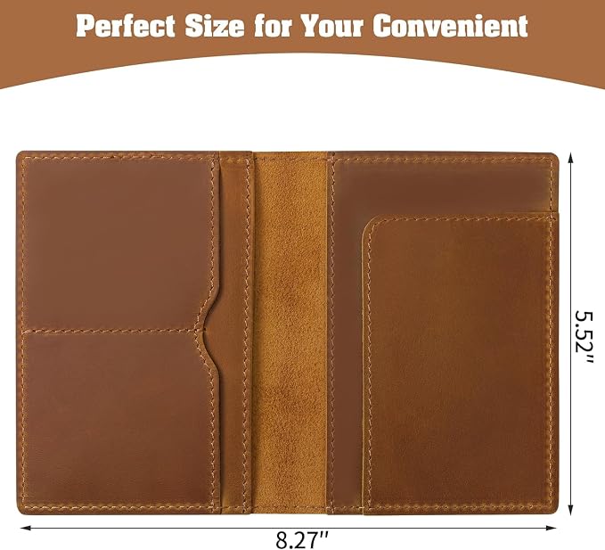 Jack&Chris Leather Passport Holder, Handmade Passport cover, Travel Wallet - Image 2