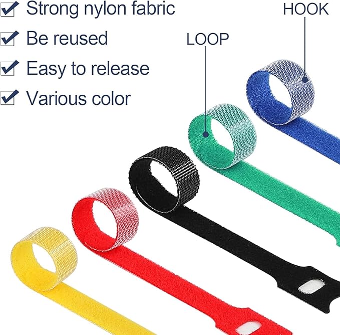 200PCS Reusable Cable Ties Wire Ties Cord Organizer Cable Organizer Adjustable - Image 3