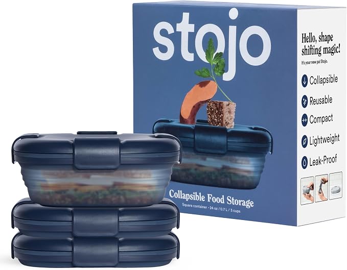 STOJO Collapsible Sandwich Box – 24oz, Reusable Food Storage Container by stojo