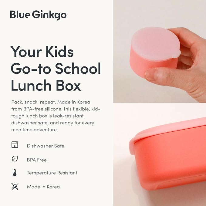 BLUE GINKGO Silicone Lunch Box Set – Durable Heavy-Duty Silicone Bento Box - Image 5