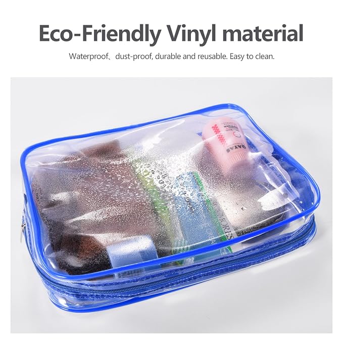 3Pcs Crystal Clear PVC Travel Toiletry Bag Kit - Image 2