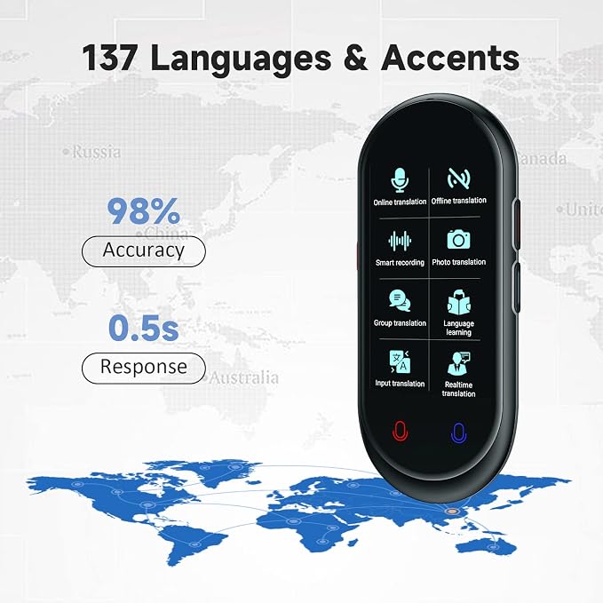 Language Translator Device, Portable Translator No WiFi Needed, Offline Voice - Image 3