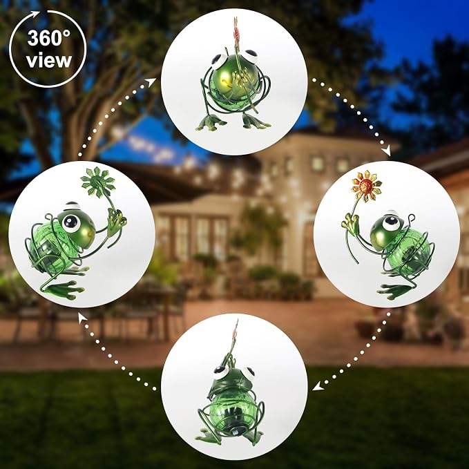 Frog Solar Outdoor Hanging Lantern Creative Small Sculpture Lights Durable - Image 5
