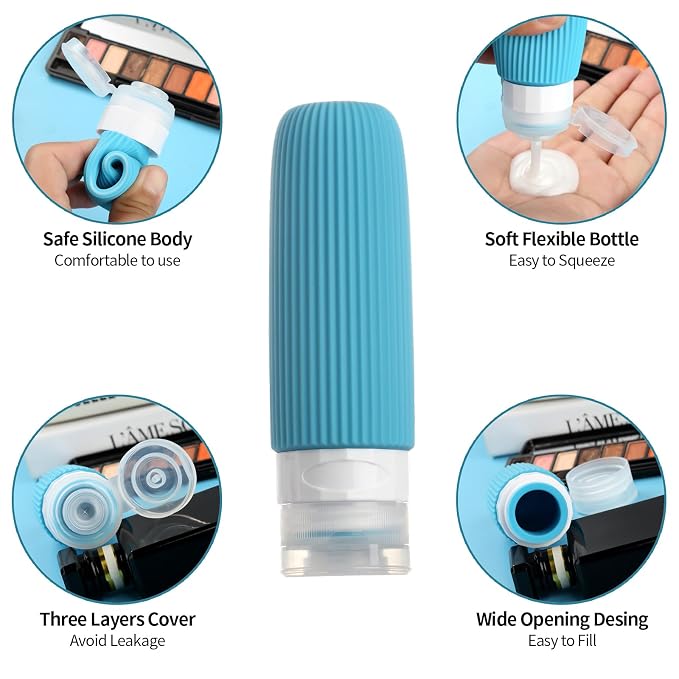 16 Pack Travel Bottles Set, TSA Approved Leak Proof Silicone Squeezable - Image 4
