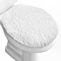Microfiber Elongated Toilet Seat Cover 19.5"x 15" Machine Washable Solid Toilet by Baahrnom