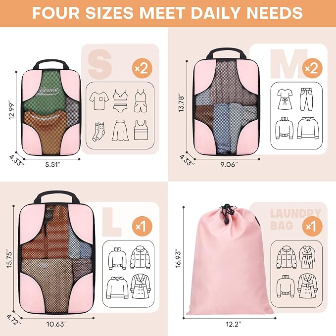 6 Set Compression Packing Cubes - Image 2