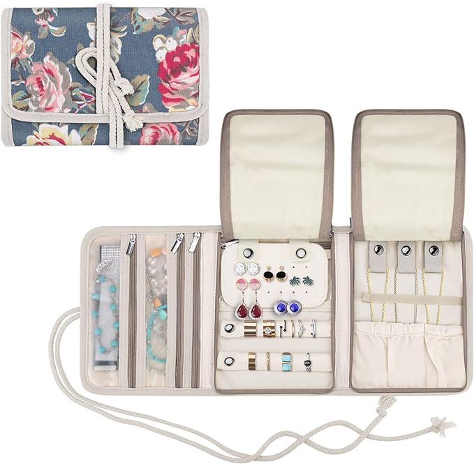 Teamoy Travel Jewelry Roll, Jewelry Storage Bag Organizer by Teamoy