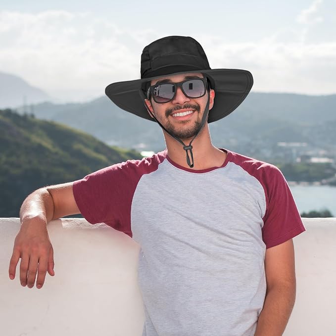 Sun Hat for Men/Women, UPF 50+ Fishing Hat, Waterproof Wide Brim Bucket Hat - Image 4
