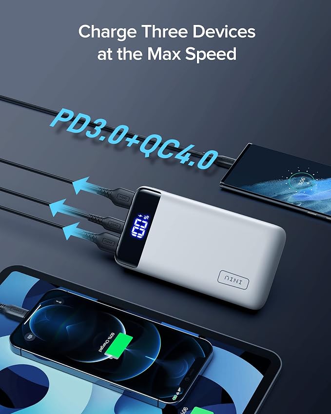 INIU Portable Charger, 22.5W PD3.0 QC4.0 Fast Charging LED Display 20000mAh - Image 3