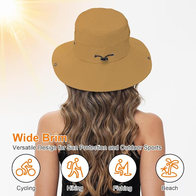 Sun Hats for Women Bucket Hat UV Protection Fishing Hat Wide Brim Safari Hats 2 - Image 4