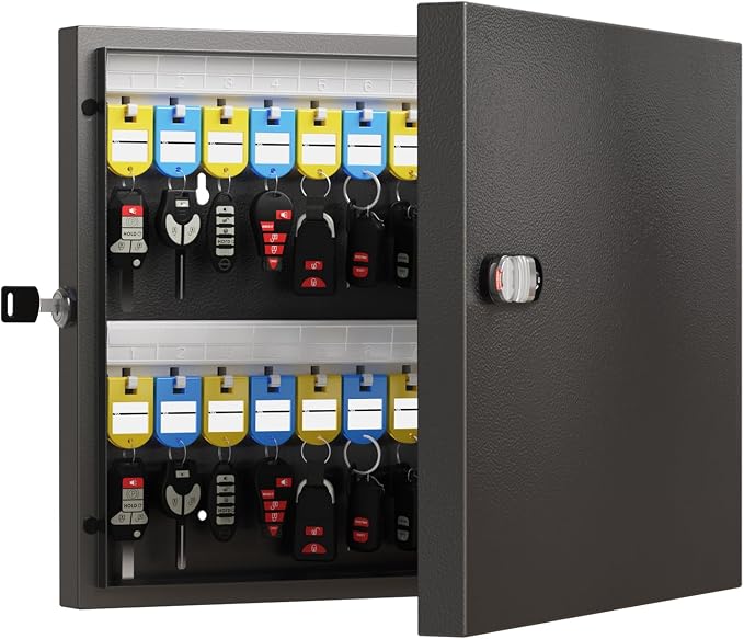 WeHere 48 Key Lock Box with Dual Lock, Combination & Key Unlock, Key Cabinet by WeHereSmartBoxLock