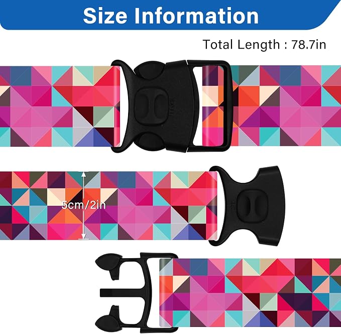 2 Pack Luggage Straps for Suitcases, Adjustable Travel Belt - Image 3
